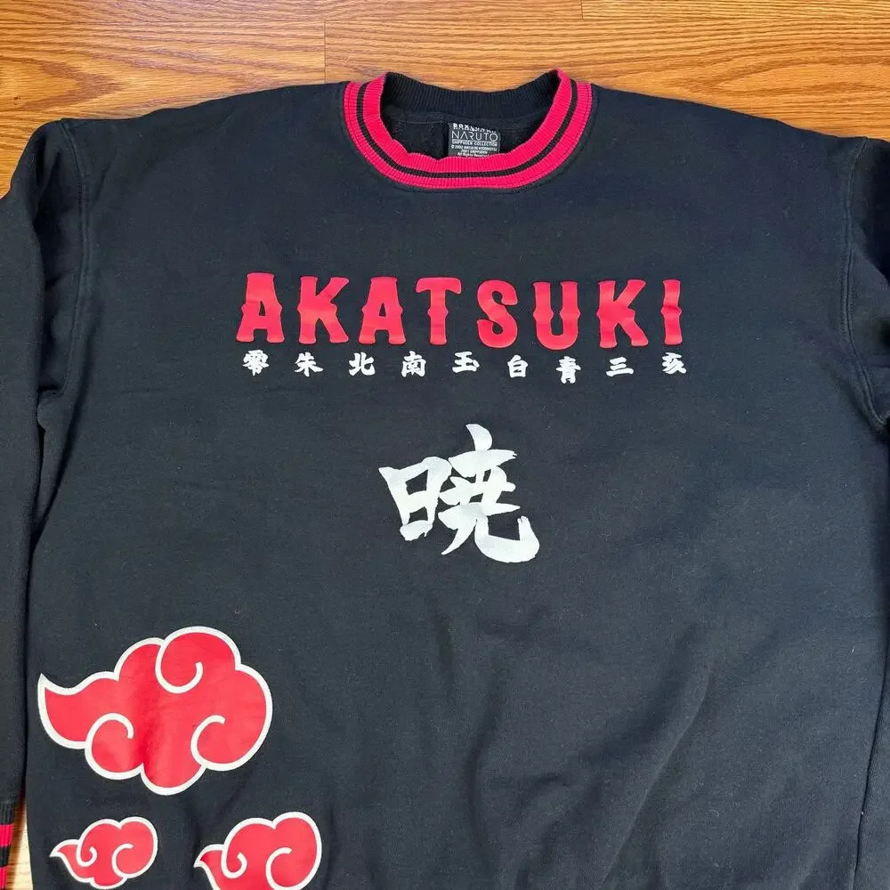 Naruto Shippuden Akatsuki Kanji Crewneck Sweatshirt BoxLunch Sz XL